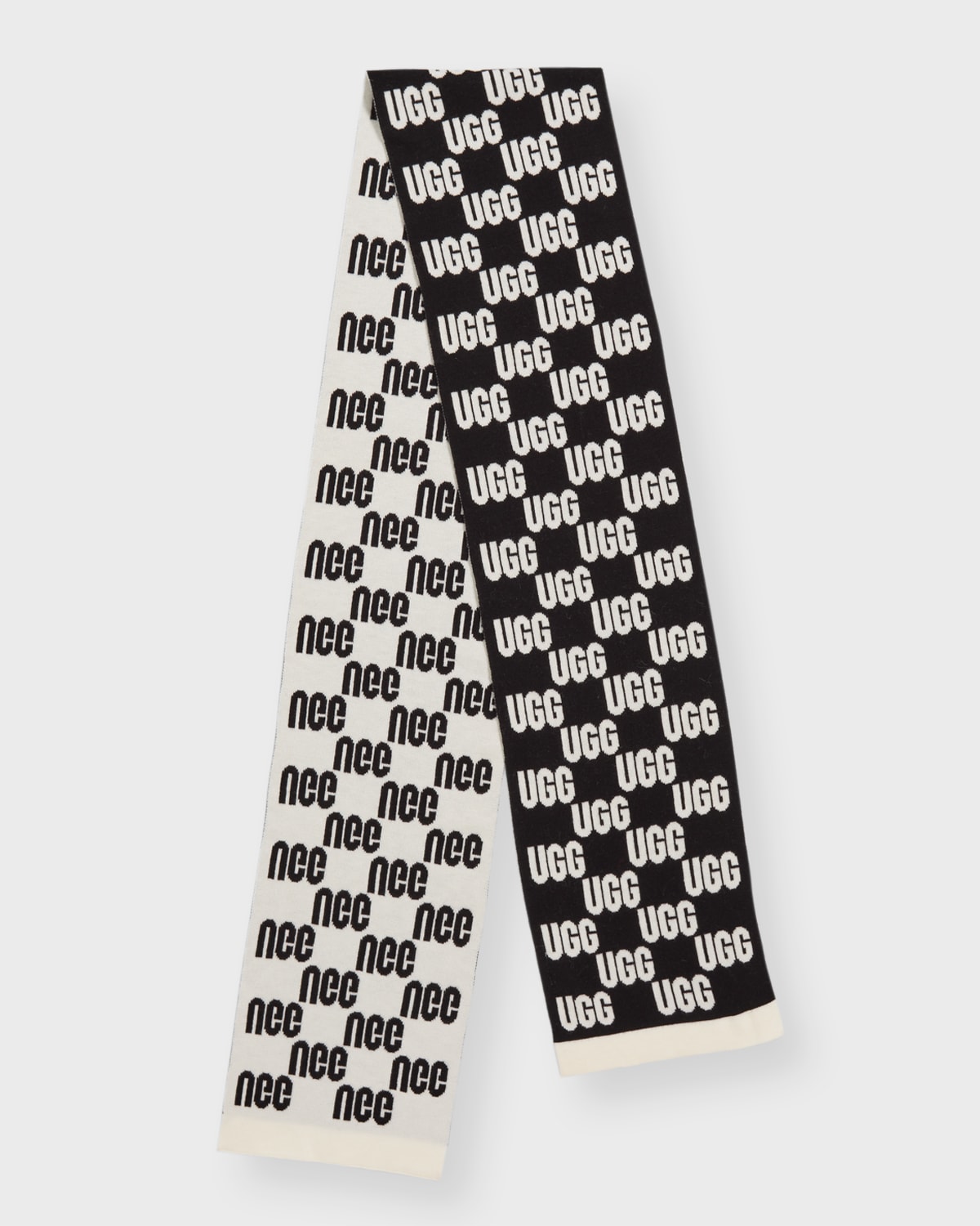 Ugg Graphic Logo Check Scarf In Black Multi