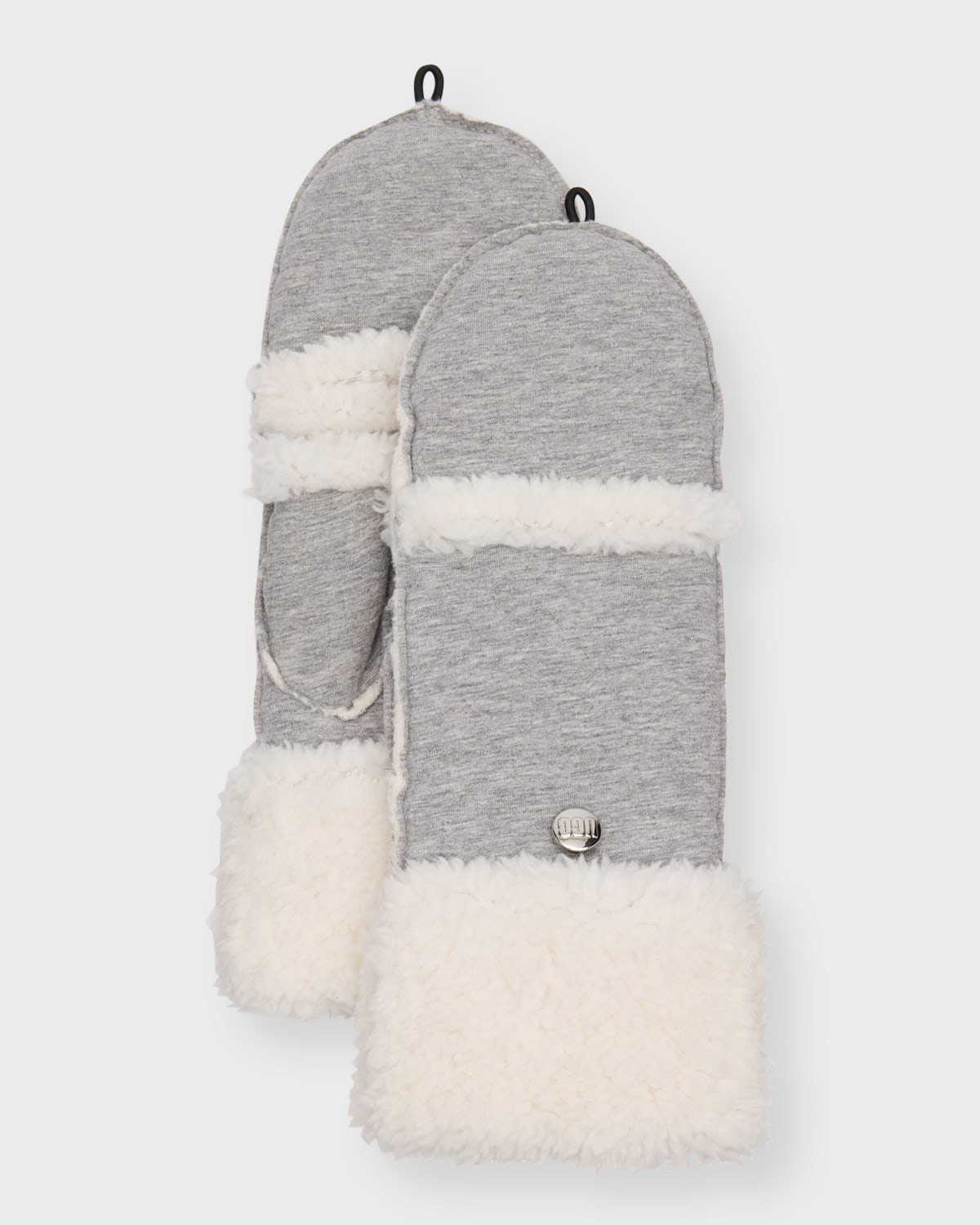 Ugg Bonded Fleece Fold-over Mittens In Grey Heather