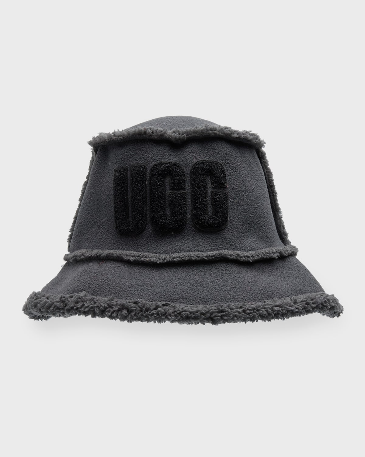 Ugg Logo Fleece Bucket Hat In Ink