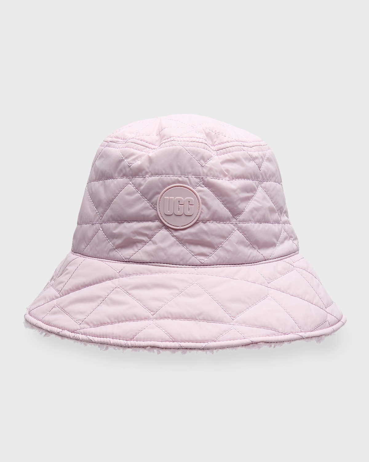 Ugg Reversible Quilted Faux Fur Bucket Hat In Dusty Lillac