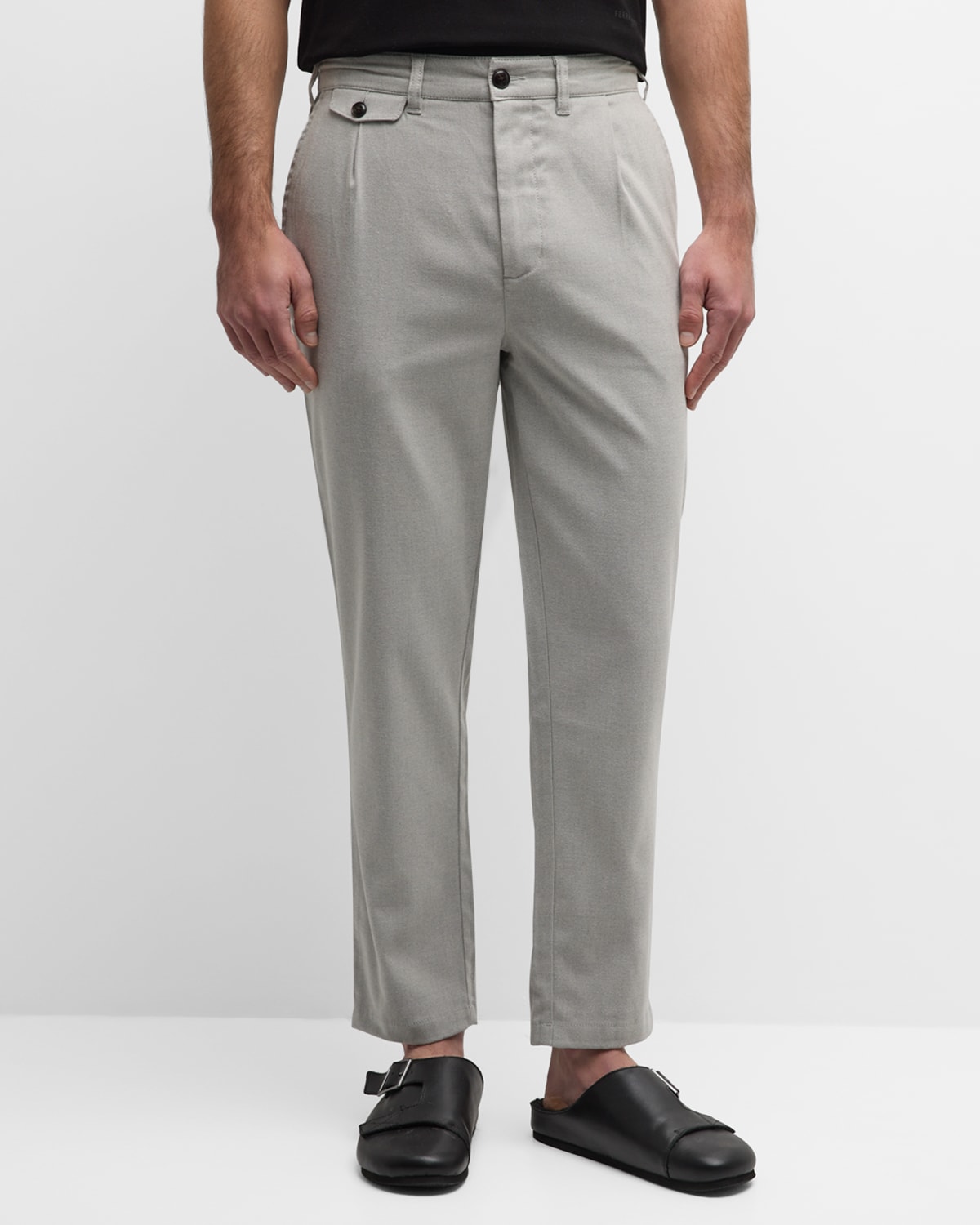 Men's Marcellus Pleated Stretch Twill Trousers