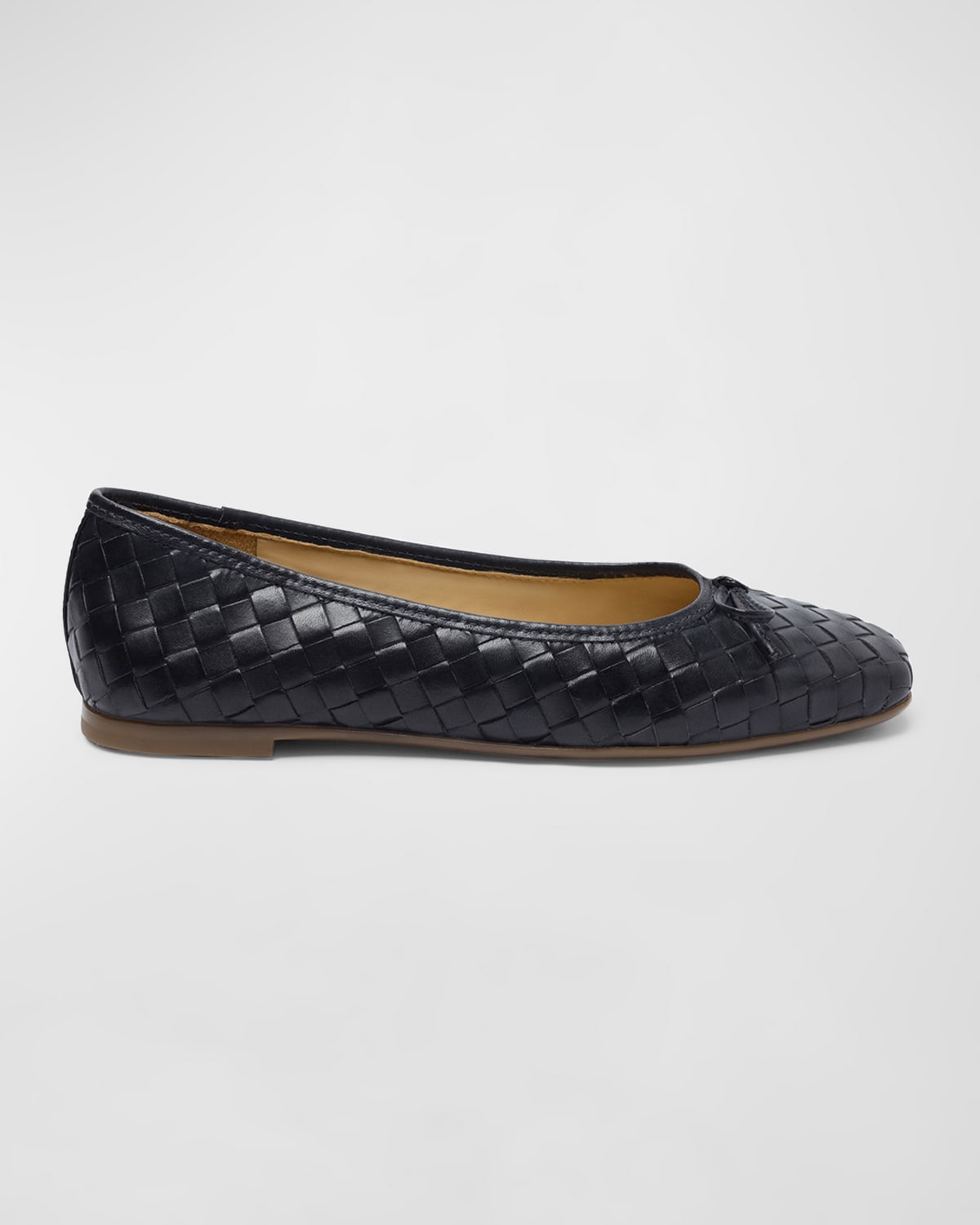 Bernardo Gwynn Woven Ballet Flats In Navy Glove Leathe