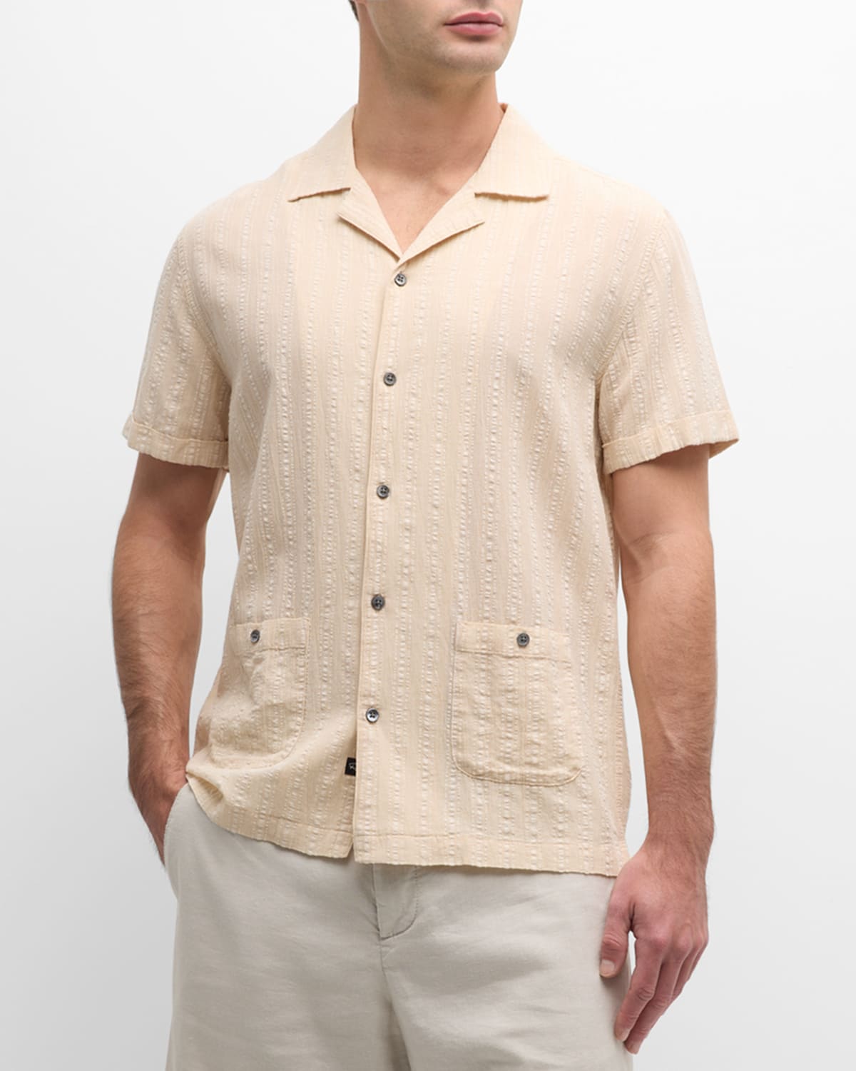 Men's Vice Textured Stripe Camp Shirt