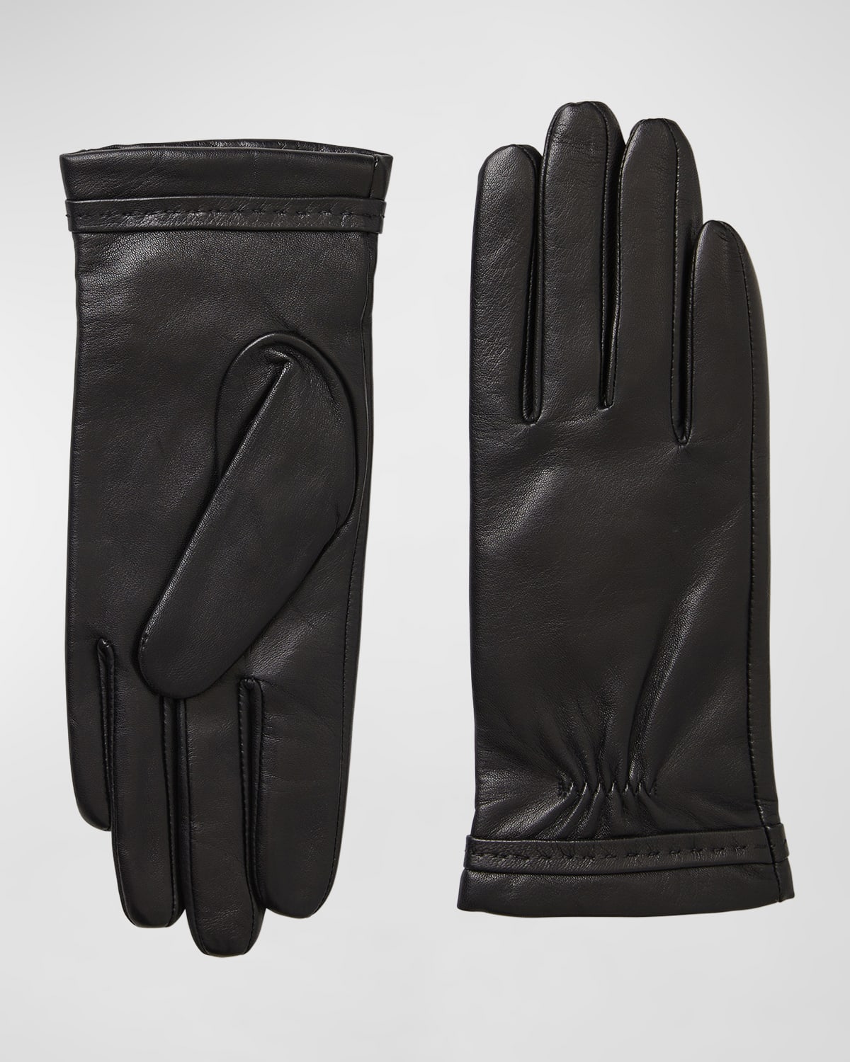 Nappa Leather Gloves With Stitched Cuffs