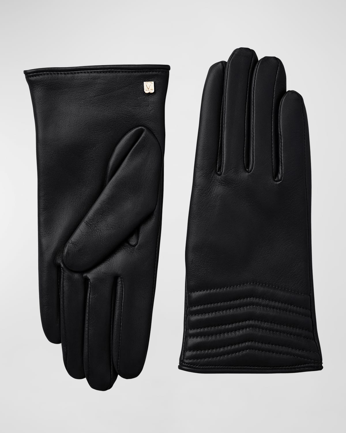 Chevron Quilted Nappa Leather Gloves