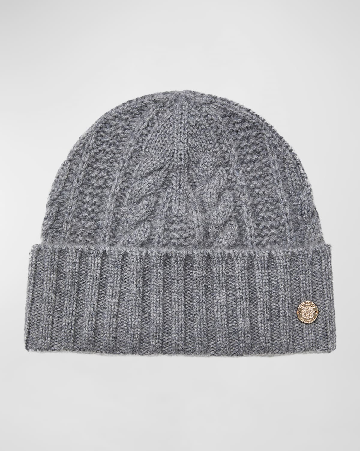 Cable Knit Cuffed Cashmere Beanie
