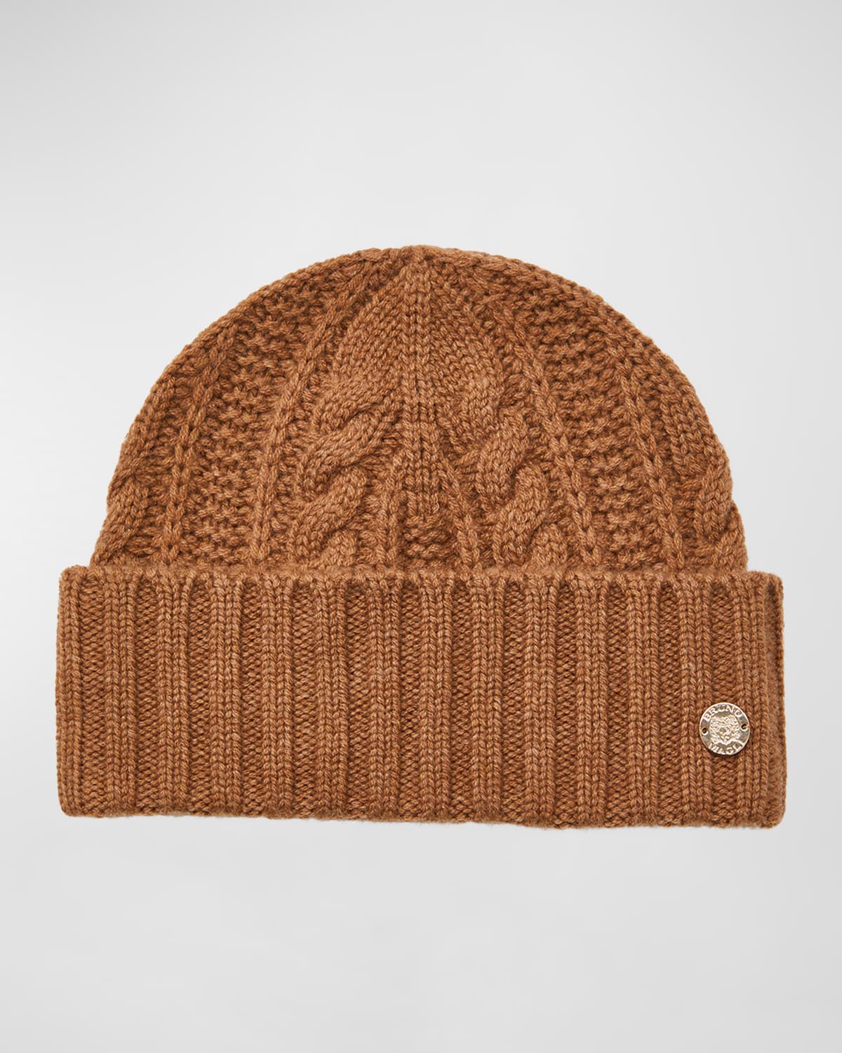 Cable Knit Cuffed Cashmere Beanie