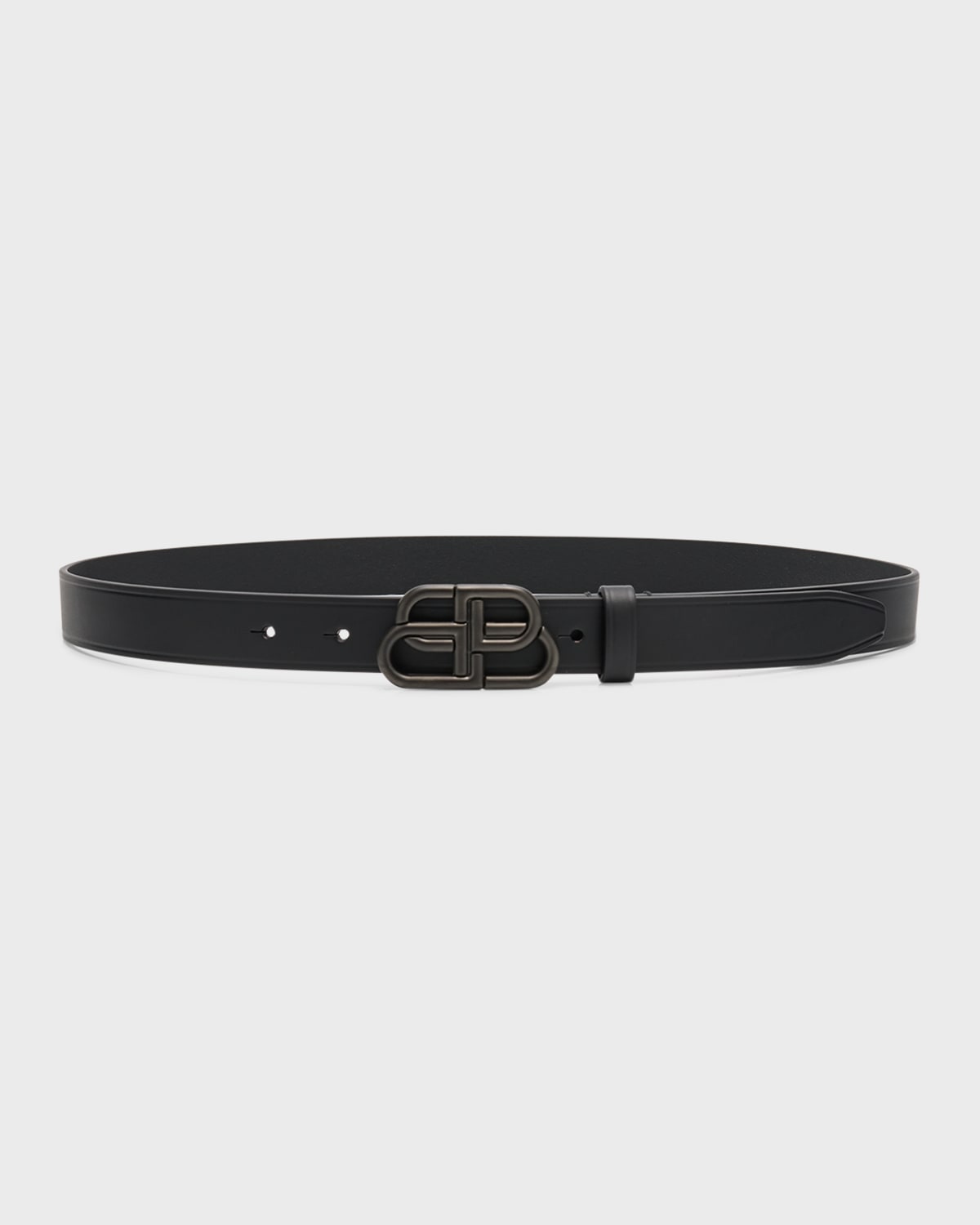 Balenciaga Women's Leather Bb Belt In 1000 Black