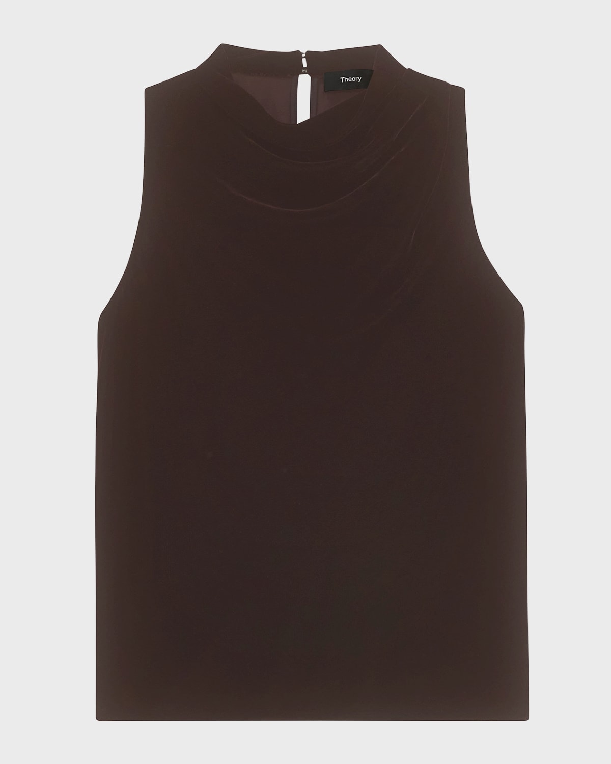 Theory High-neck Satin Tank Top In Mink