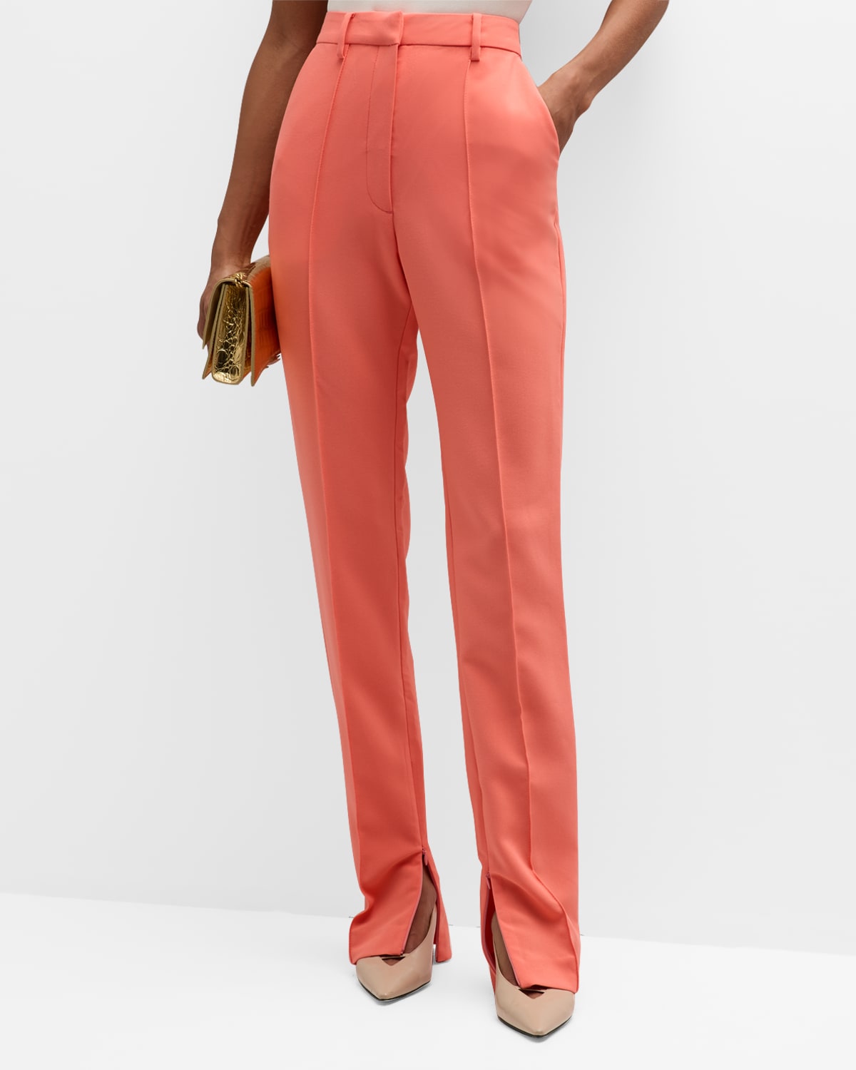 Acler Newland Zip-hem Suiting Trousers In Gerbera Pink