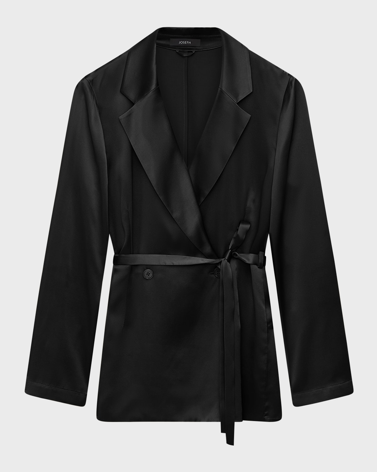 Joubert Double-Breasted Silk Satin Blazer