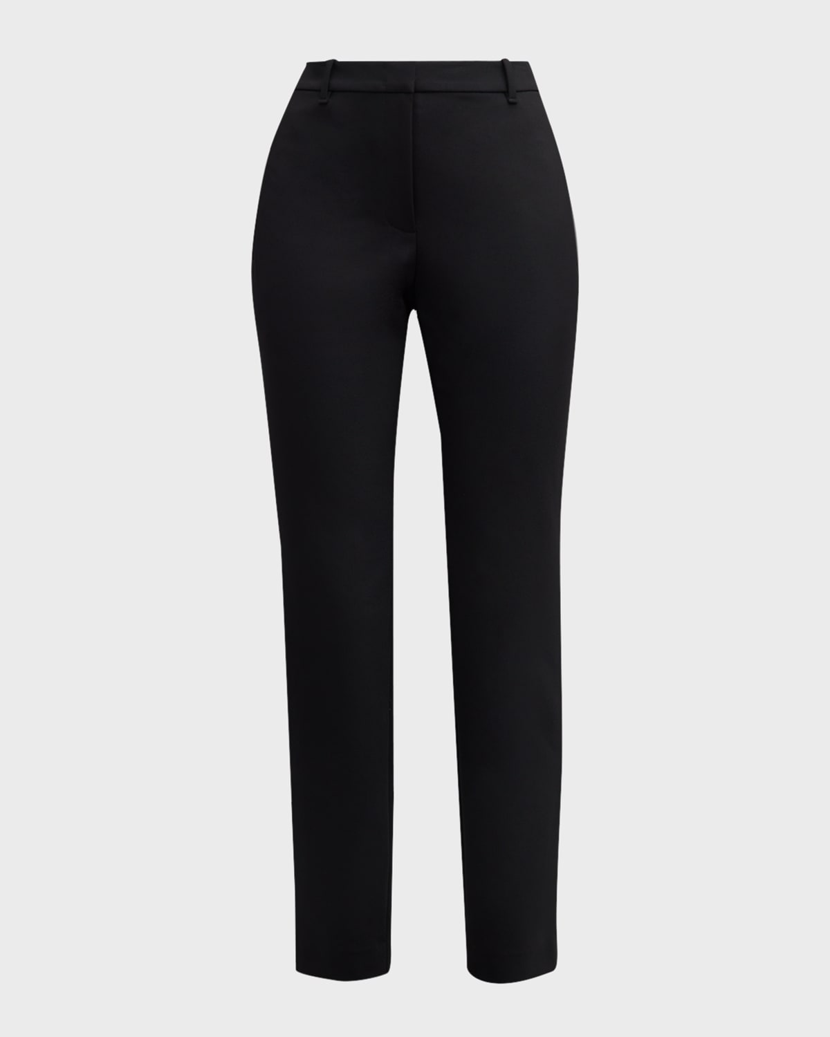 Shop Lafayette 148 Essex Mid-rise Cropped Straight-leg Pants In Black