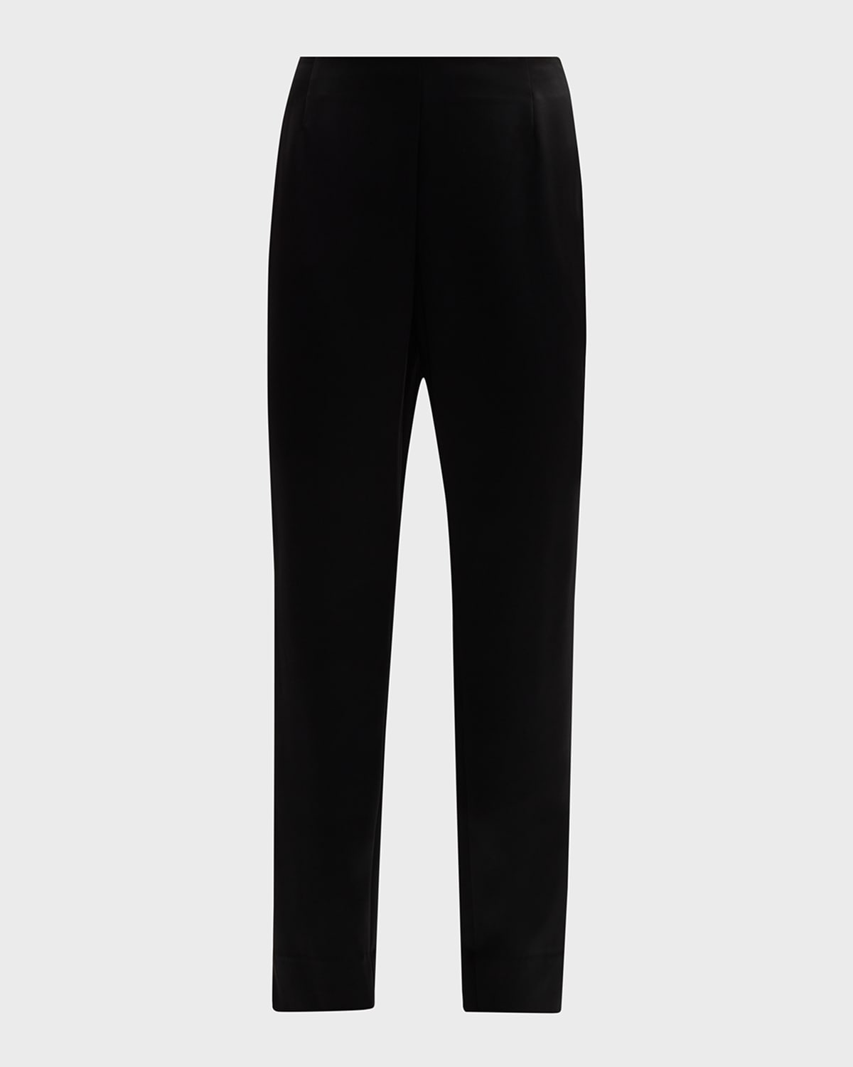 Shop Lafayette 148 Stanton Cropped Slit Hem Pants In Black