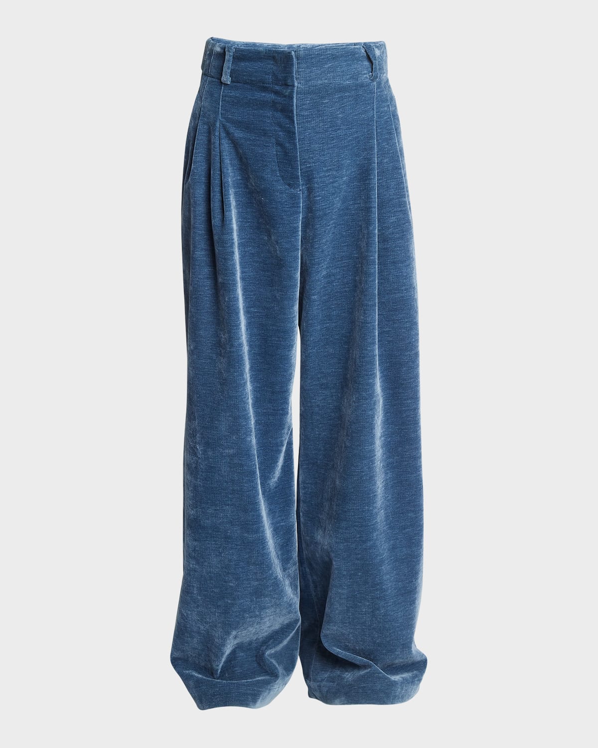 Proenza Schouler White Label Aria Chenille Suiting Pants In Steel Blue