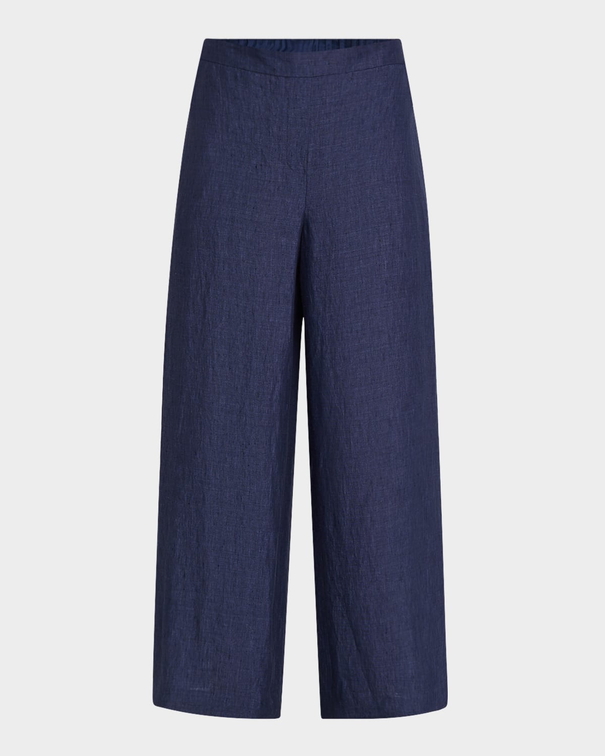 Lafayette 148 Columbus Mid-rise Cropped Wide-leg Pants In Delft Melange