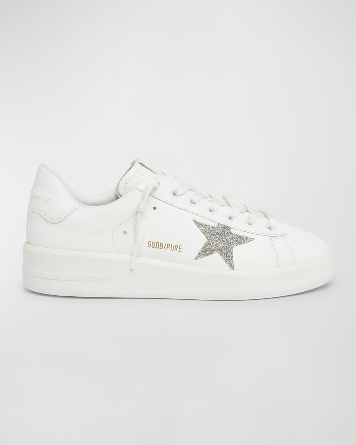 Golden Goose Pure Star Leather Low-top Sneakers In Whitesilver