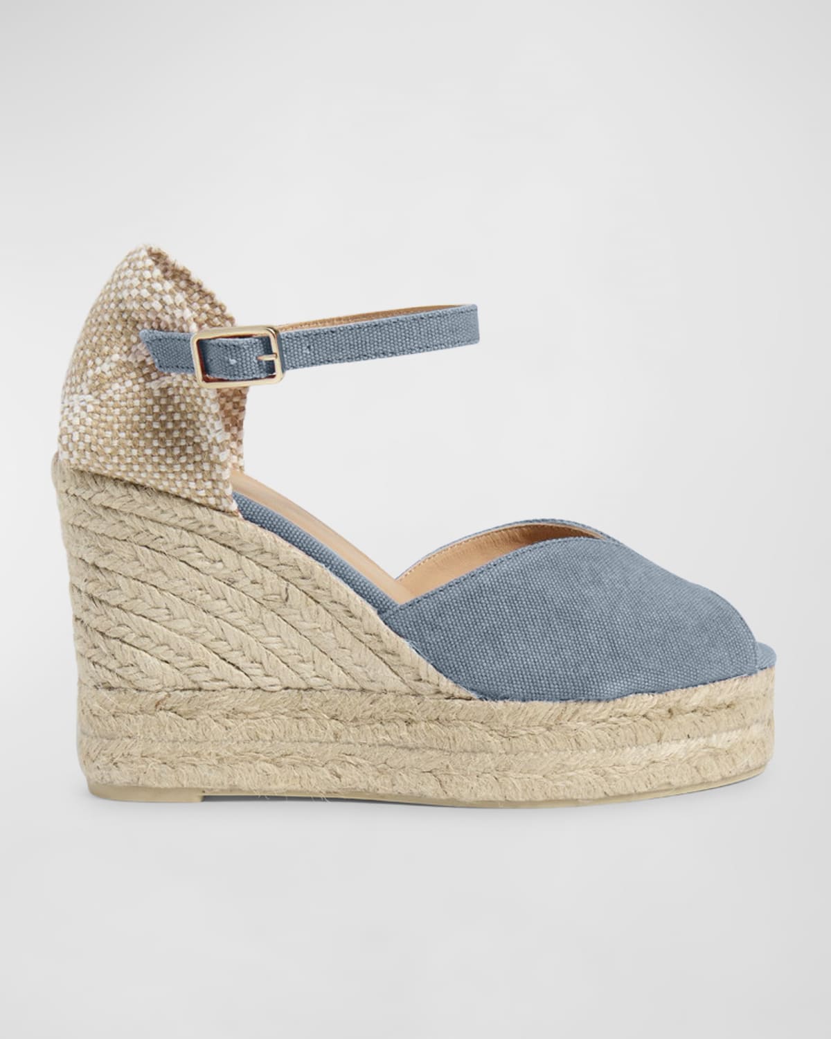 Shop Castaã±er Bianca Canvas Ankle-strap Espadrille Sandals In Citadel