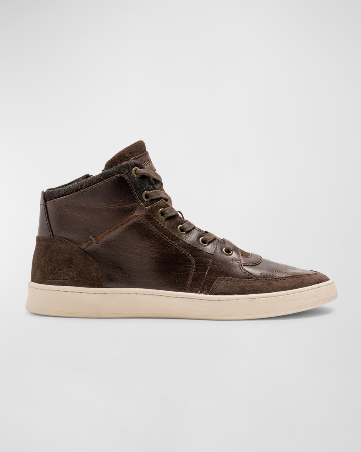 Shop Rodd & Gunn Men's Sussex High Street Leather High-top Sneakers In Chocolate Wash
