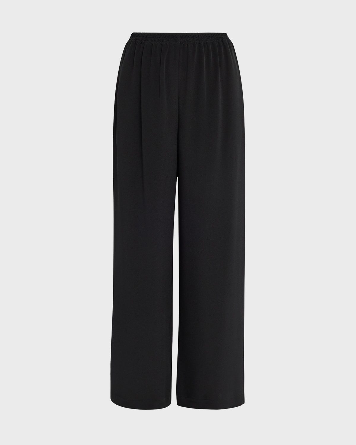 Eskandar Flared Midweight Crepe Trousers In Black