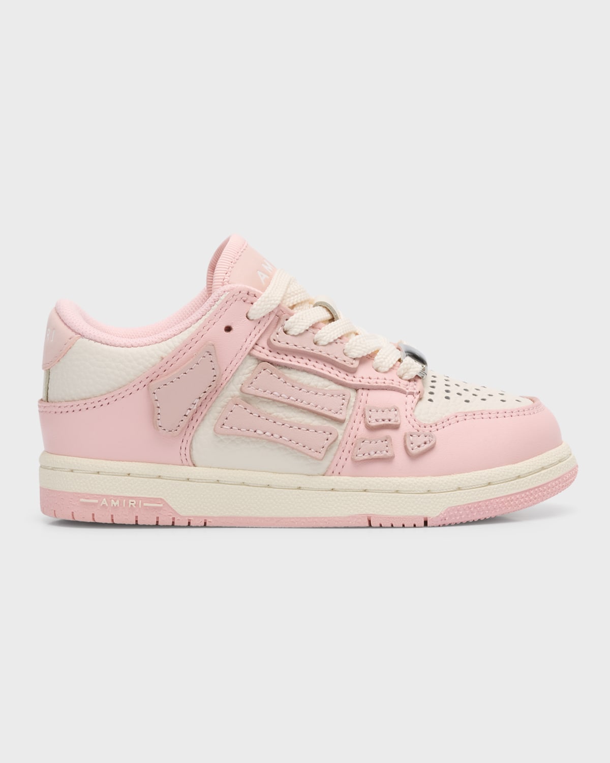 Amiri Kid's Skel Low-top Leather Sneakers, Toddlers/kids In Pink