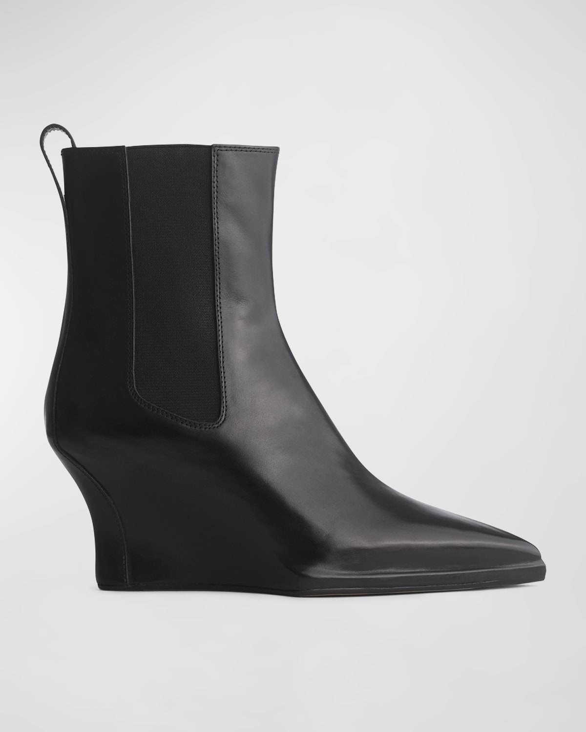 Rag & Bone Eclipse Leather Wedge Chelsea Ankle Boots In Blk