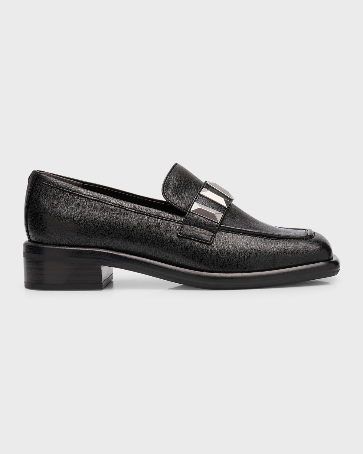 Shop Rag & Bone Maxwell Leather Stud Slip-on Loafers In Blk