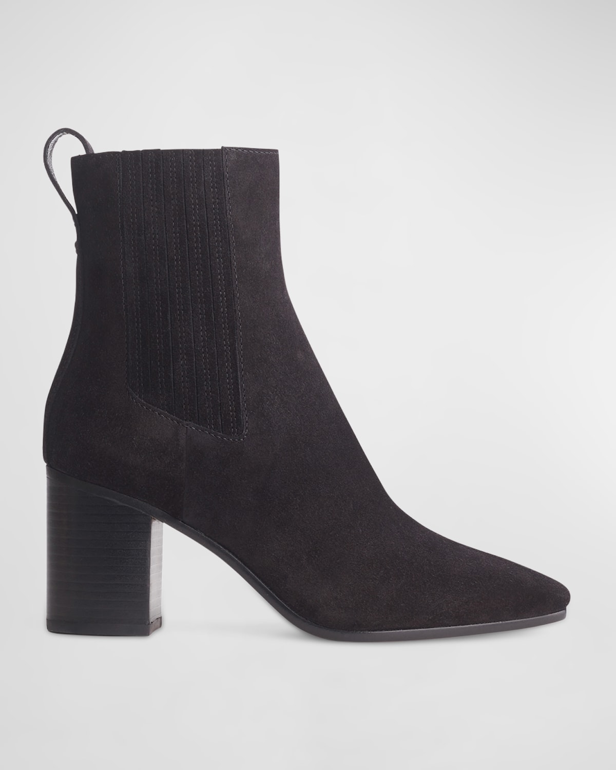 Rag & Bone Astra Suede Square-toe Chelsea Boots In Blksd