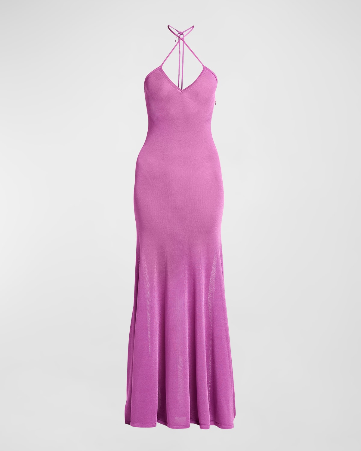 Shop Tom Ford Slinky Jersey Halter Maxi Dress In Fuxia