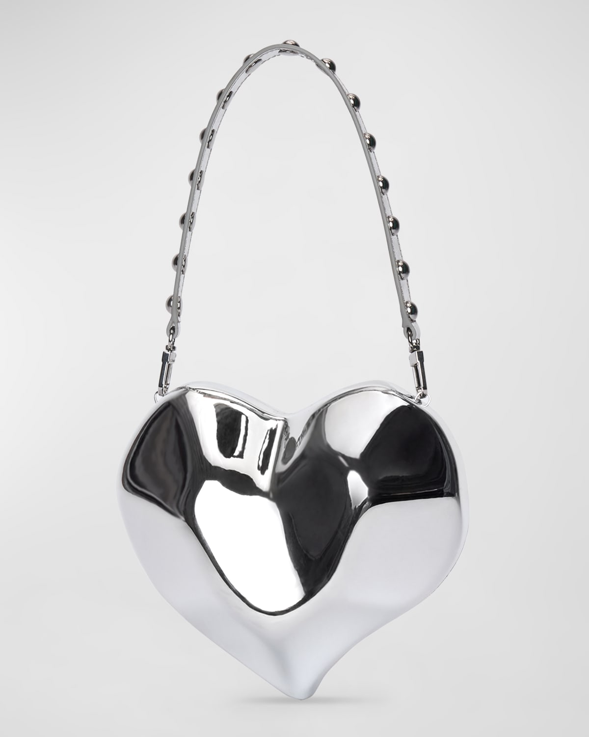 Simon Miller Molded Heart Chain Shoulder Bag In Silver