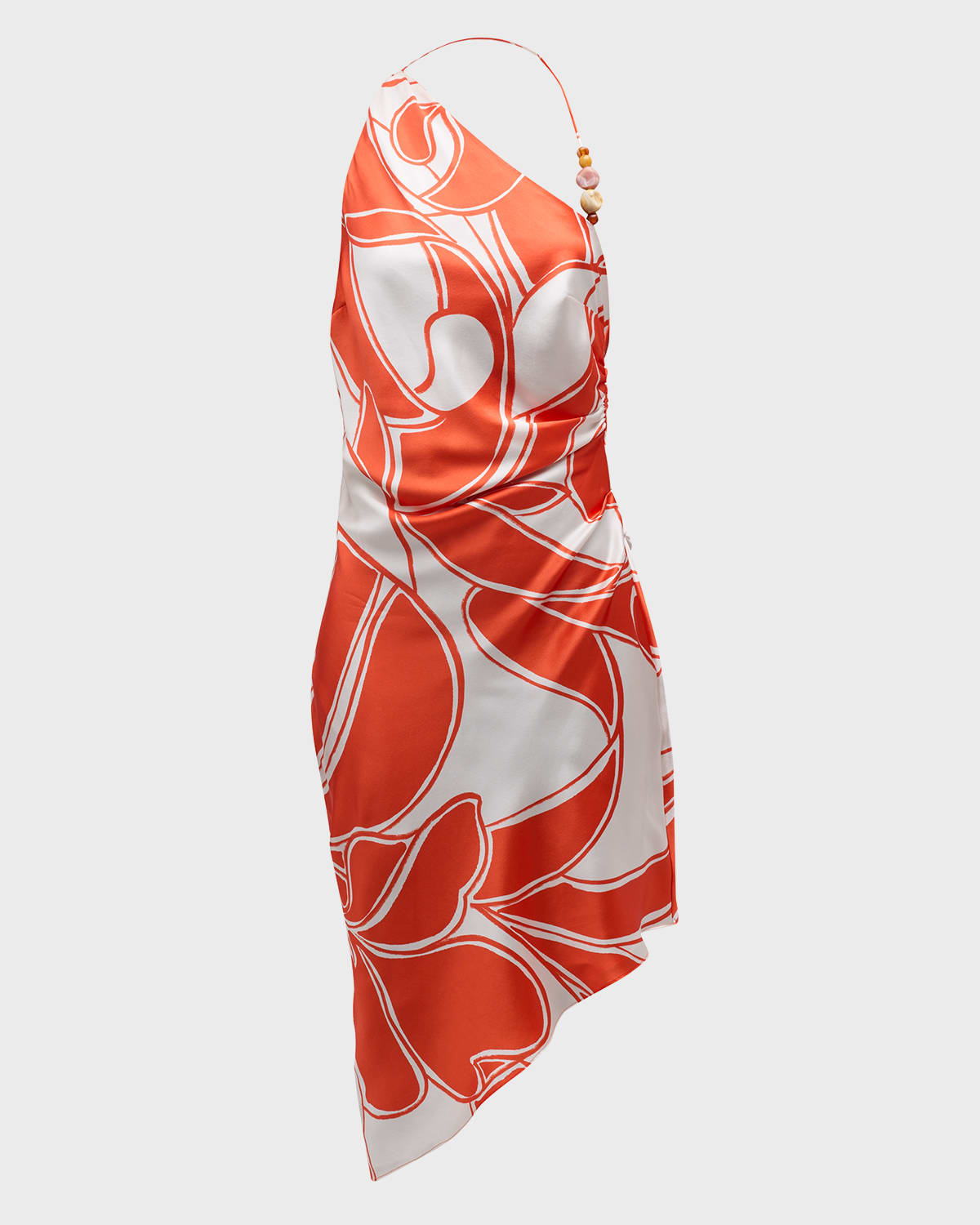 Sir Ramona Asymmetric Bias Halter Midi Dress In Mariposa Lily