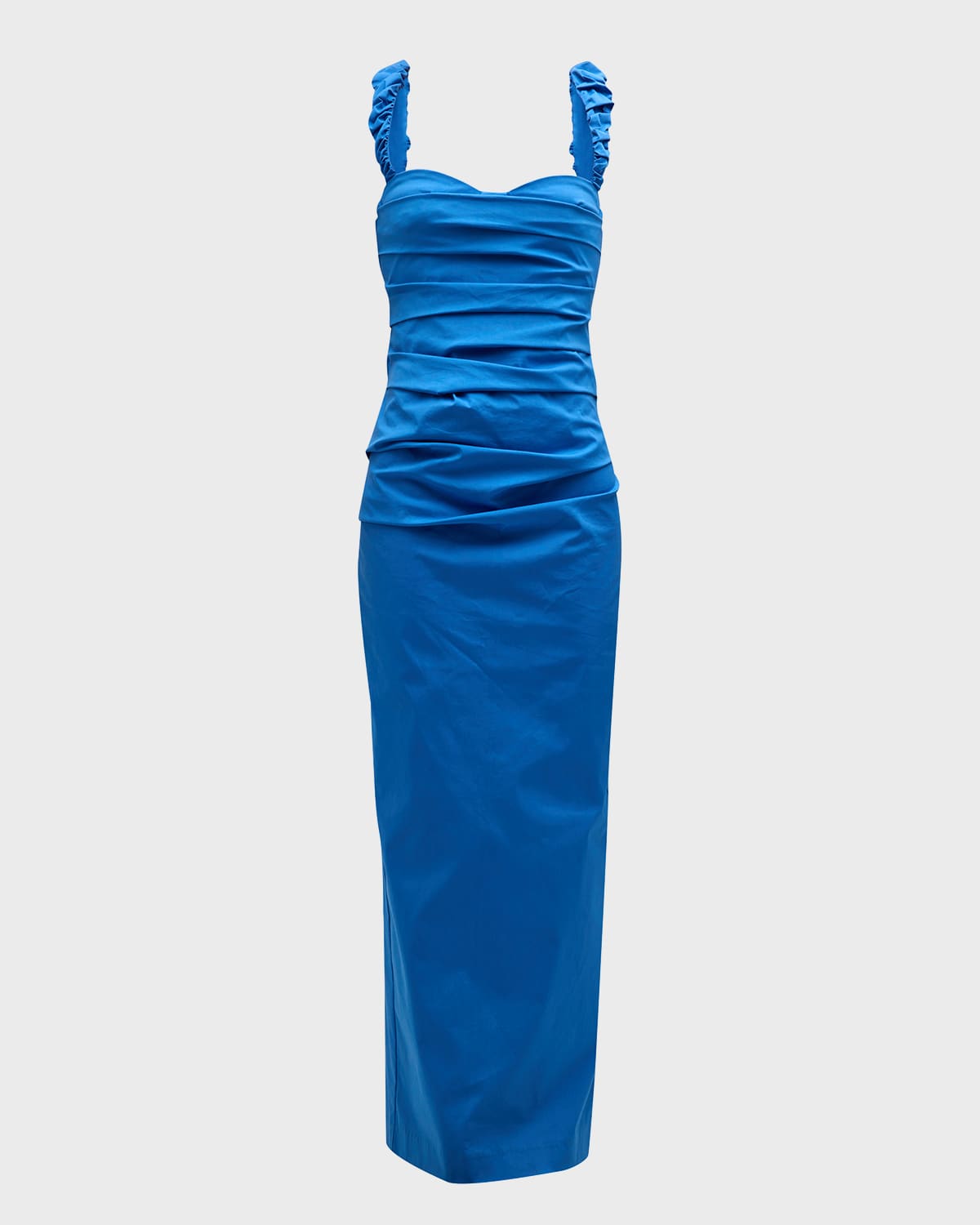 Shop Sir Azul Gathered Balconette Gown In Cobalt