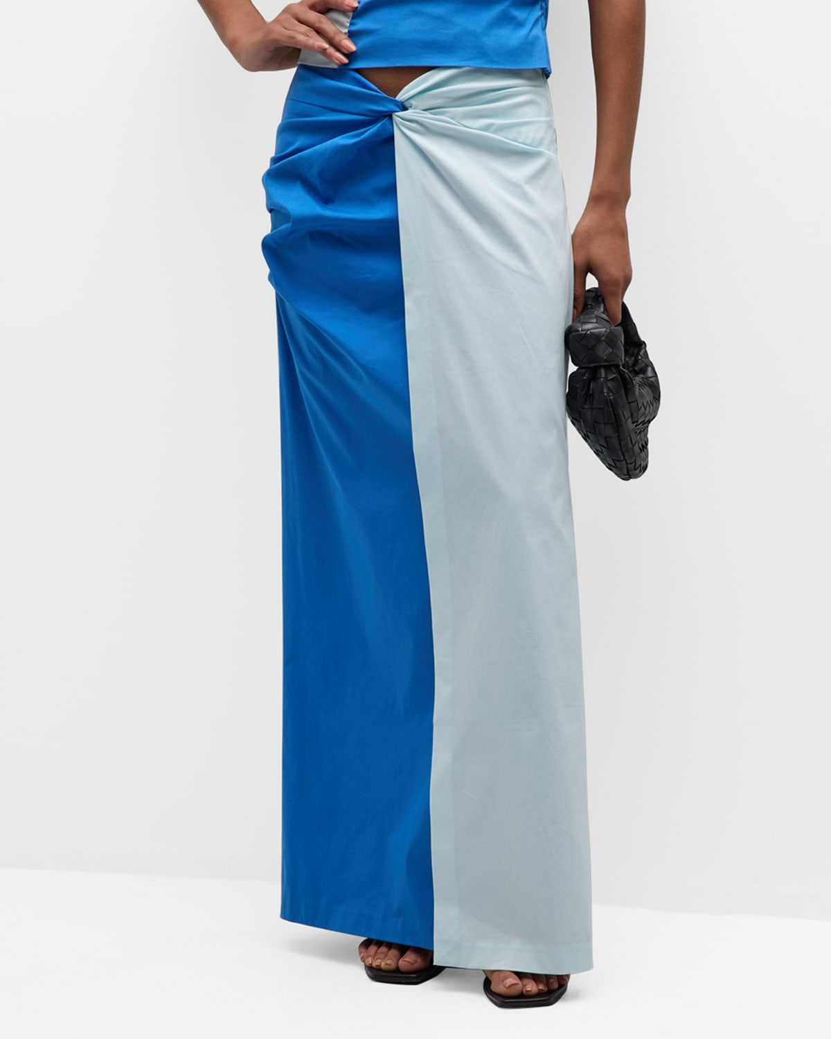 SIR Azul Colorblock Twist Midi Skirt