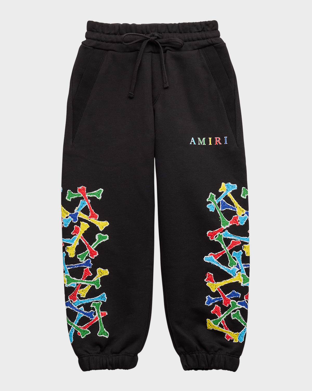 Amiri Kid's  Bones Scribble Sweatpants In Gold