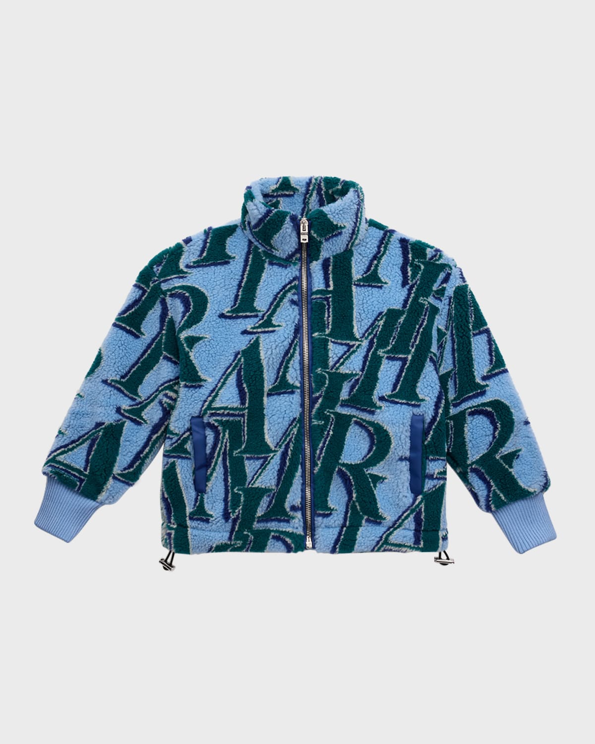 Amiri Kids' Boy's Polar Logo Fleece Jacket In Air Blue