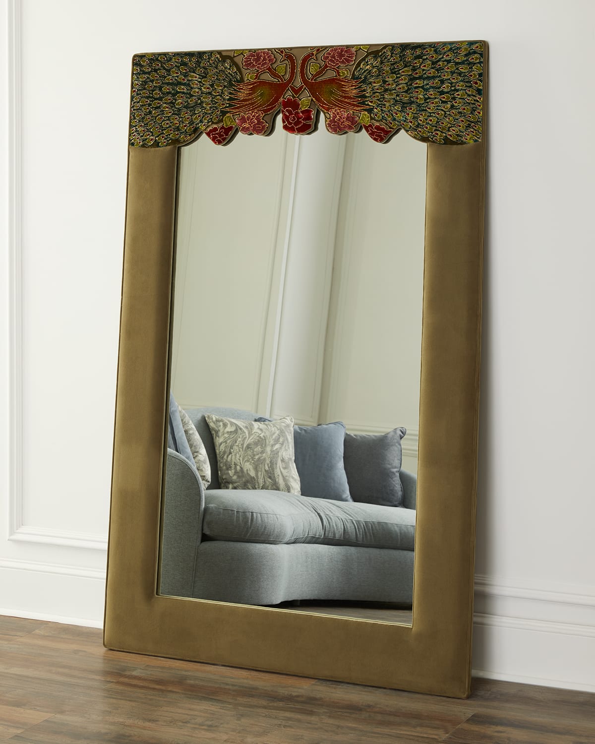 Haute House Peacock Floor Mirror, Sage