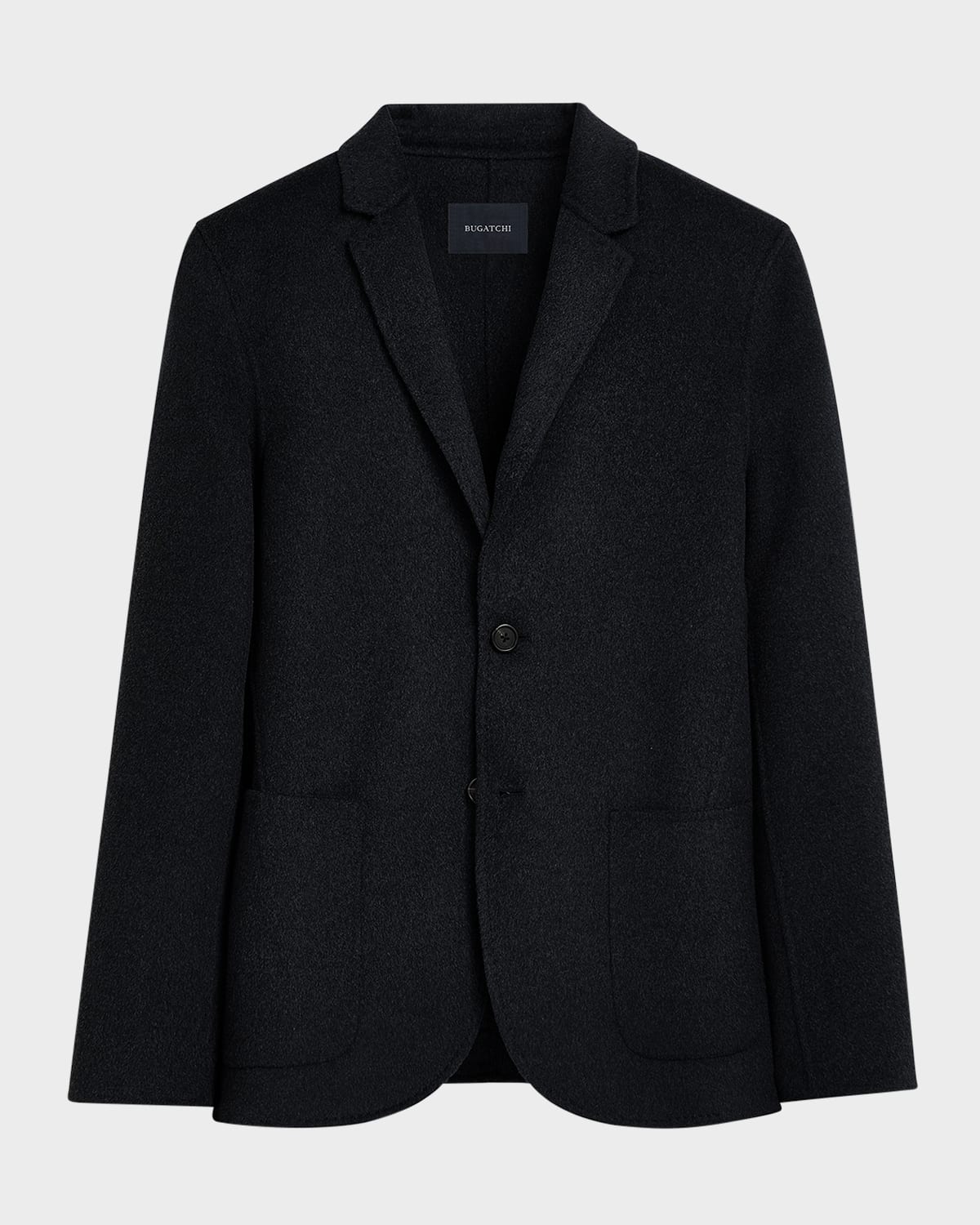 Bugatchi Wool Blend Double Button Blazer In Anthracite