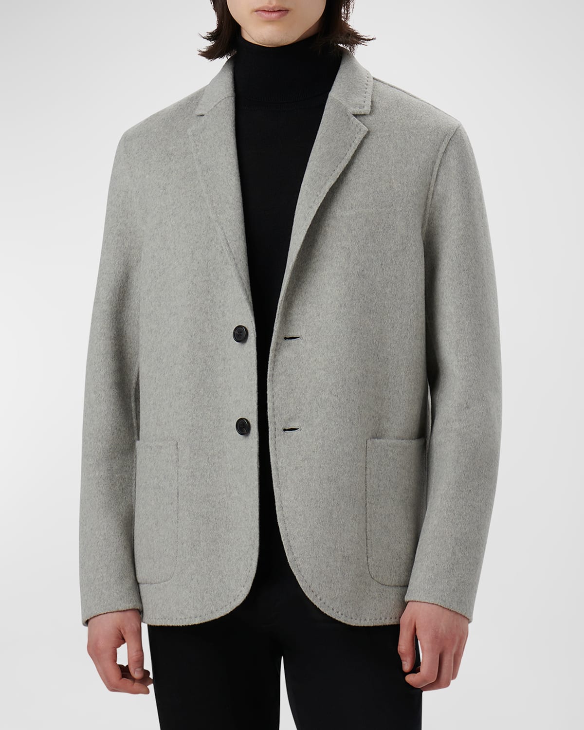 Shop Bugatchi Men's Double-knit Two-button Blazer In Platinum
