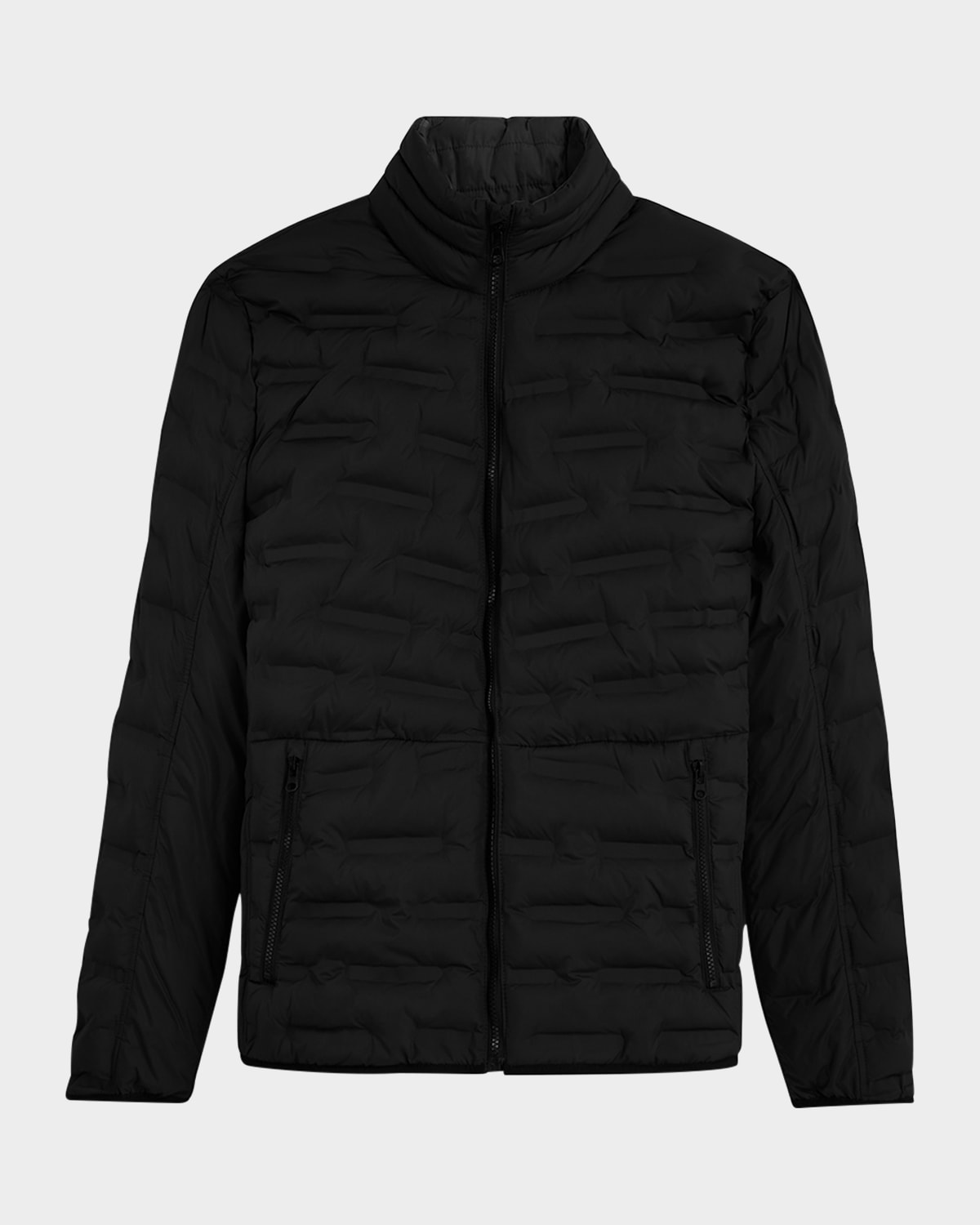 Bugatchi Quilted Bomber Jacket In Black
