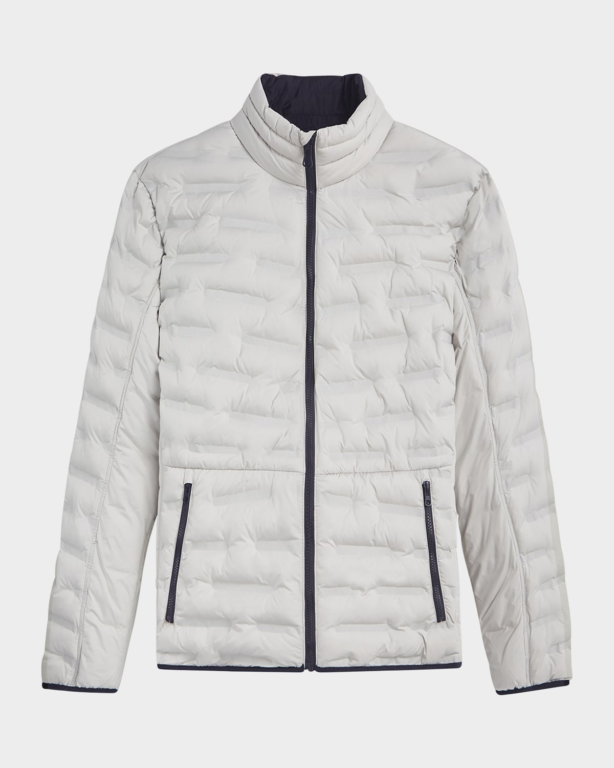 Shop Bugatchi Men's Nylon Quilted Bomber Jacket In Stone