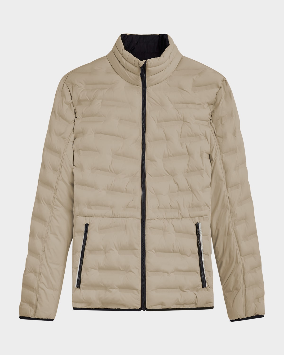 Bugatchi Quilted Bomber Jacket In Sand