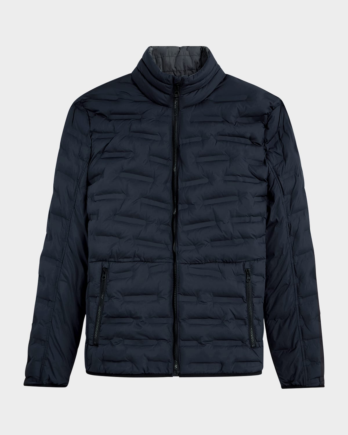 Shop Bugatchi Men's Nylon Quilted Bomber Jacket In Navy