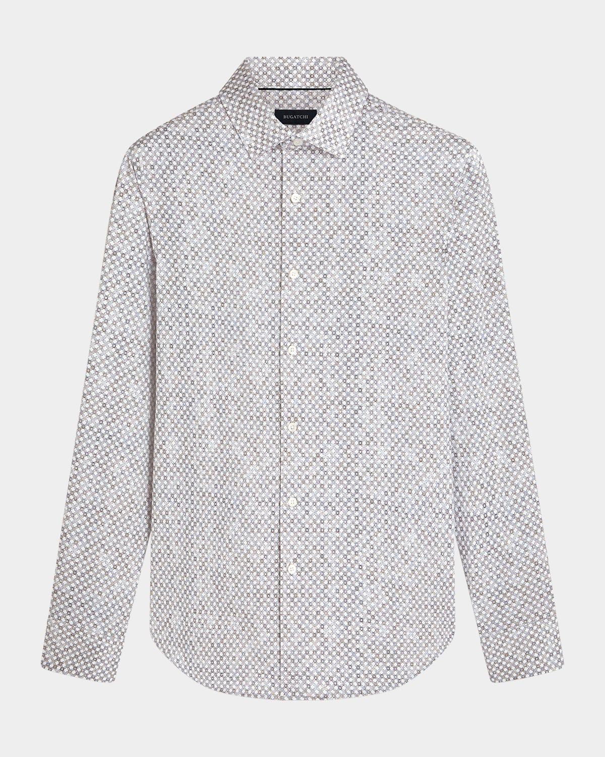 Bugatchi James Ooohcotton® Diamond Check Print Button-up Shirt In Chalk