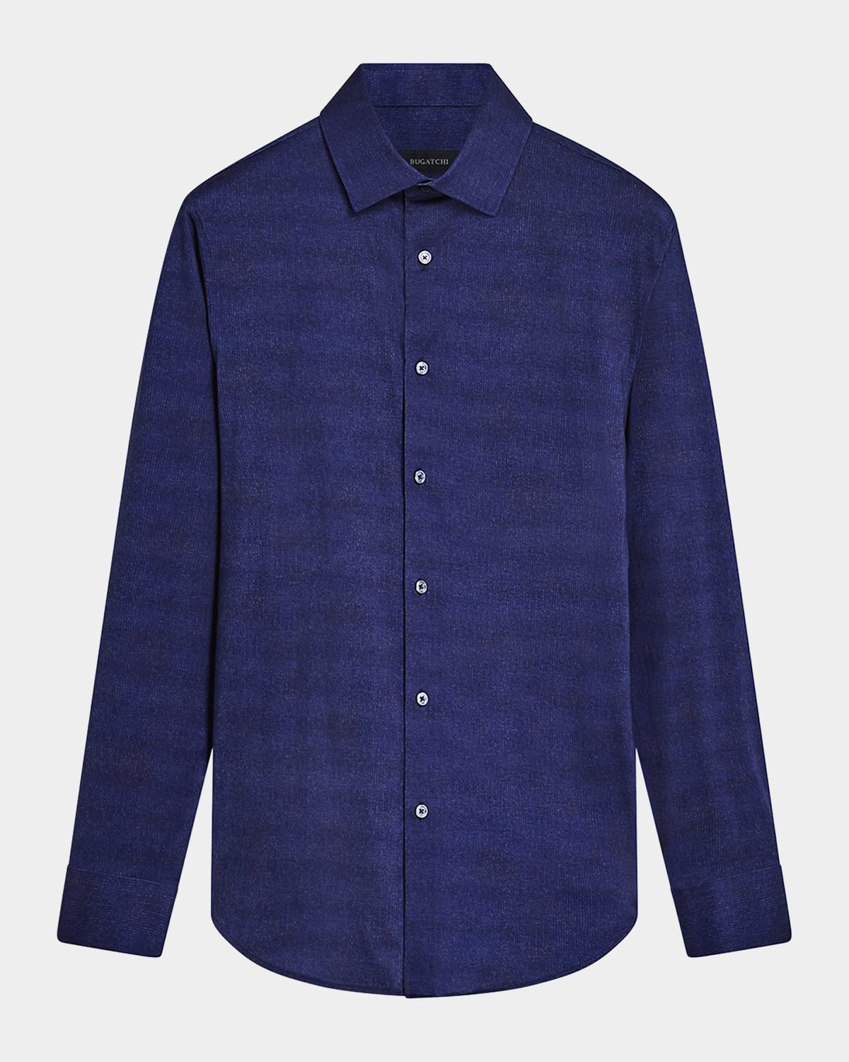 Bugatchi Men's James Melange Ooohcotton Sport Shirt In Navy