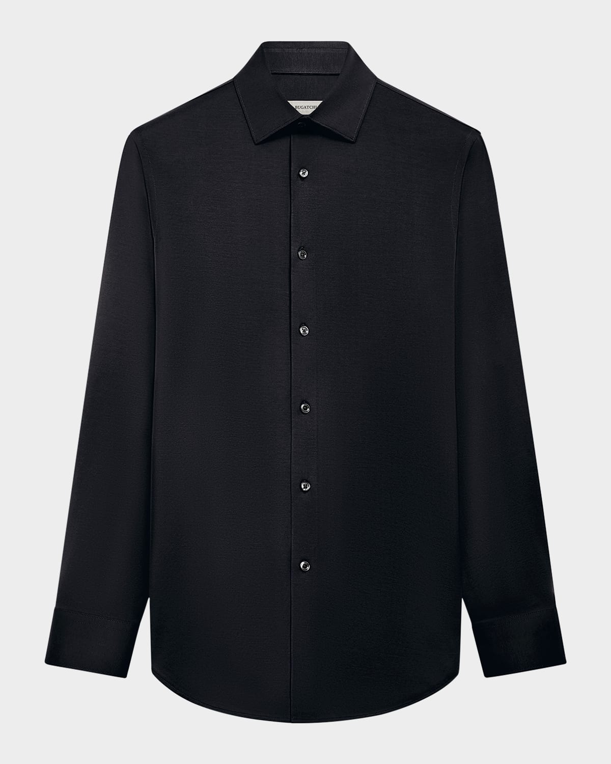 Shop Bugatchi Men's James Solid Ooohcotton Sport Shirt In Black