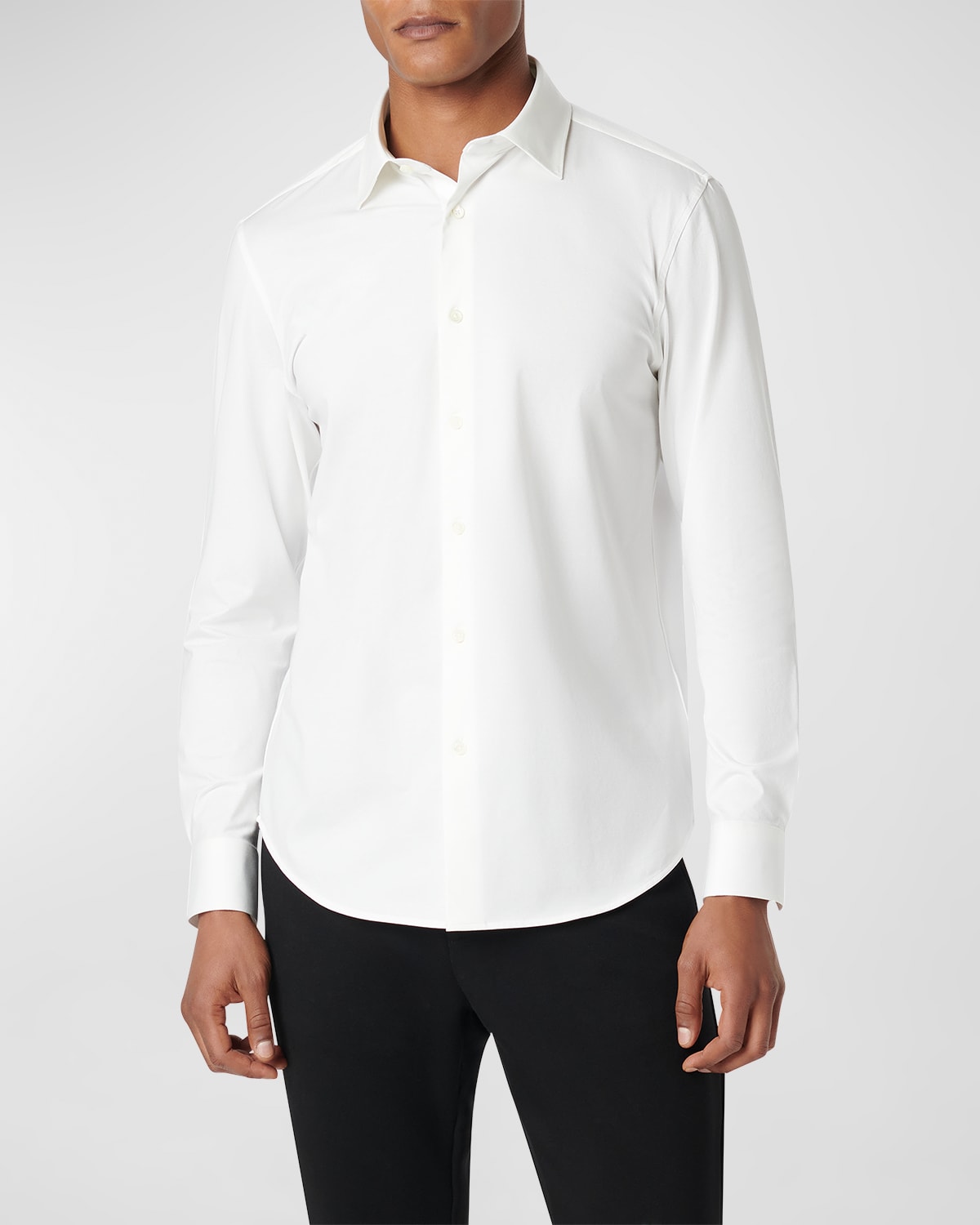 Shop Bugatchi Men's James Solid Ooohcotton Sport Shirt In White