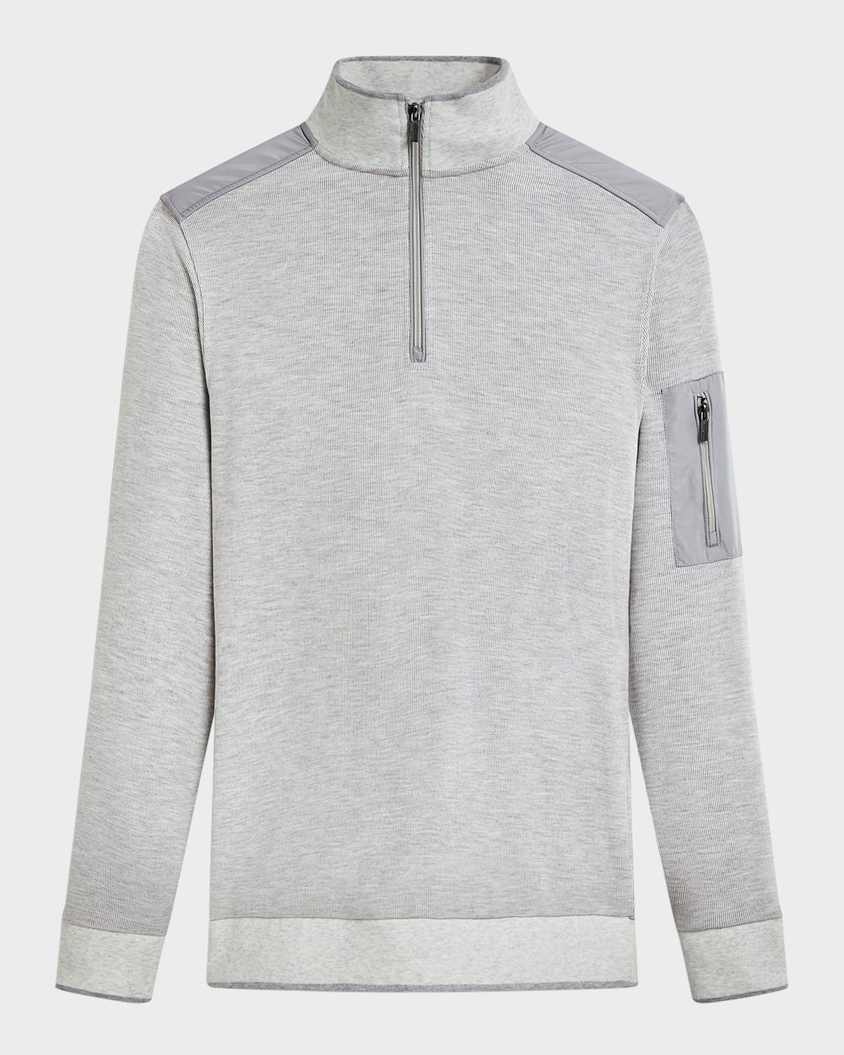 Shop Bugatchi Men's Quarter-zip Pullover Sweater In Chalk