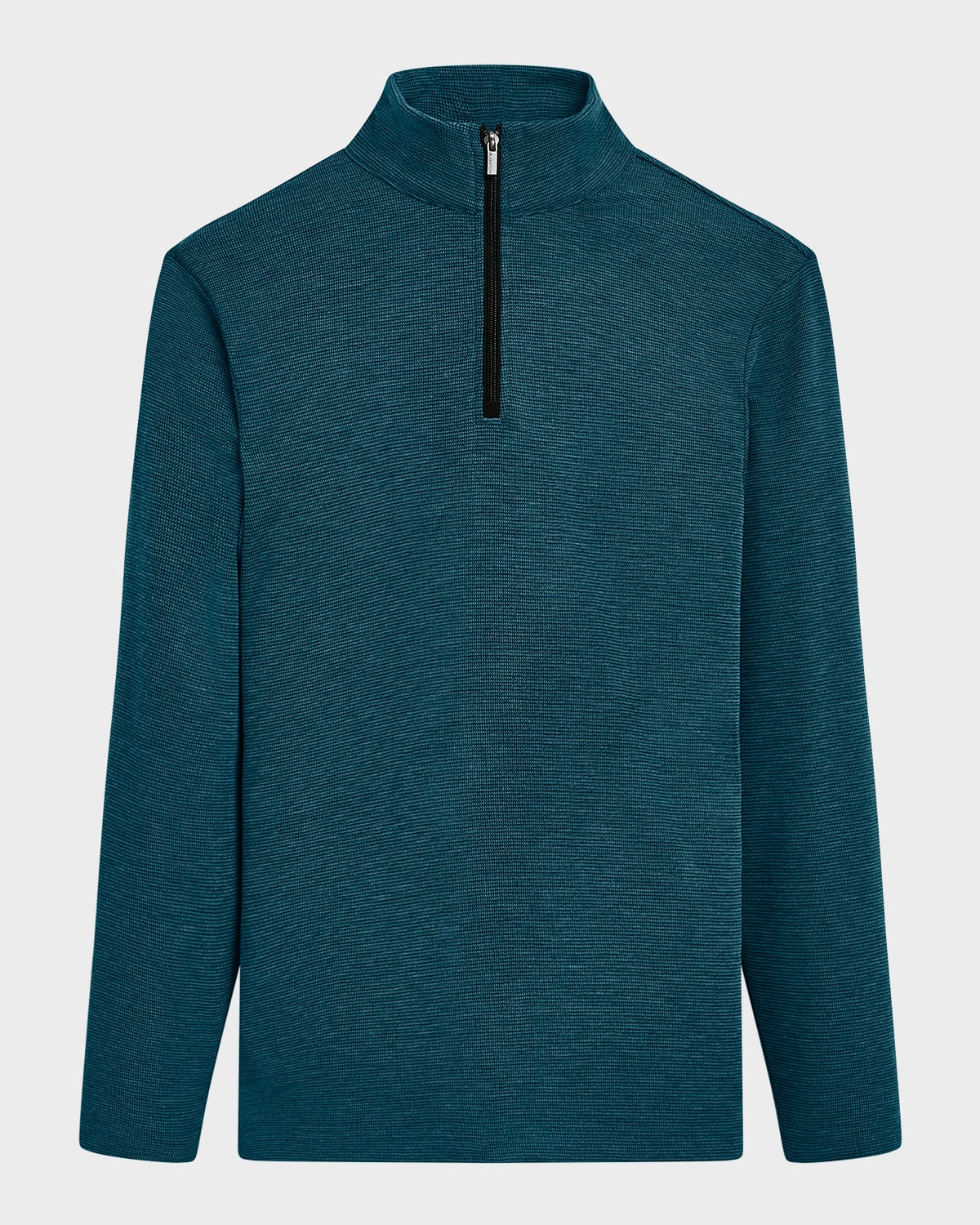 Shop Bugatchi Men's Quarter-zip Sweater With Back Pocket In Peacock