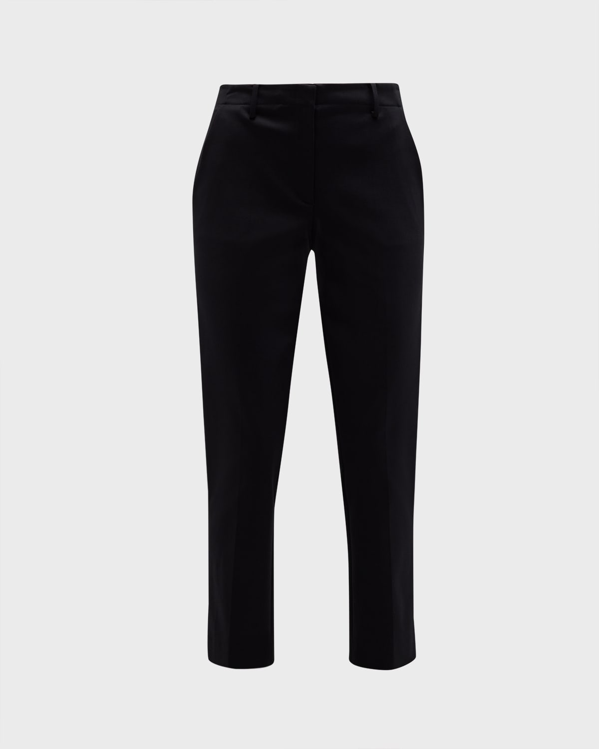 Emporio Armani Cropped Skinny-leg Trousers In Solid Blue