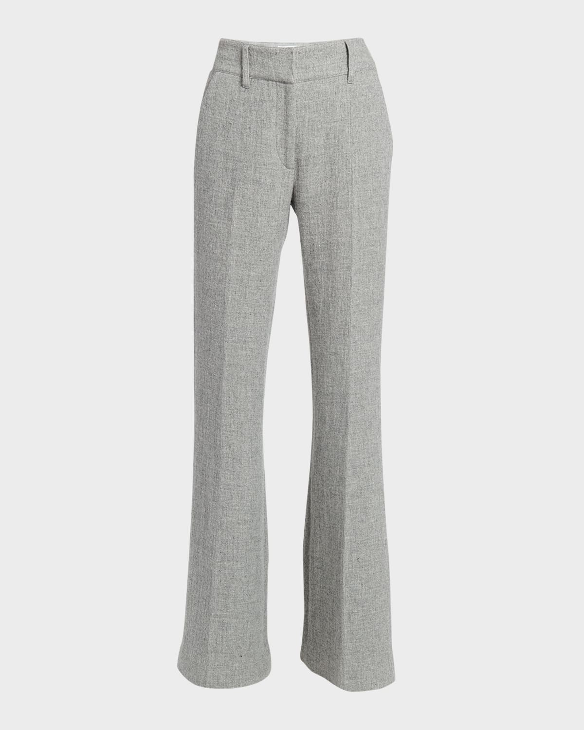 Gabriela Hearst Rhein Cashmere Flare Pants In Light Grey Melang