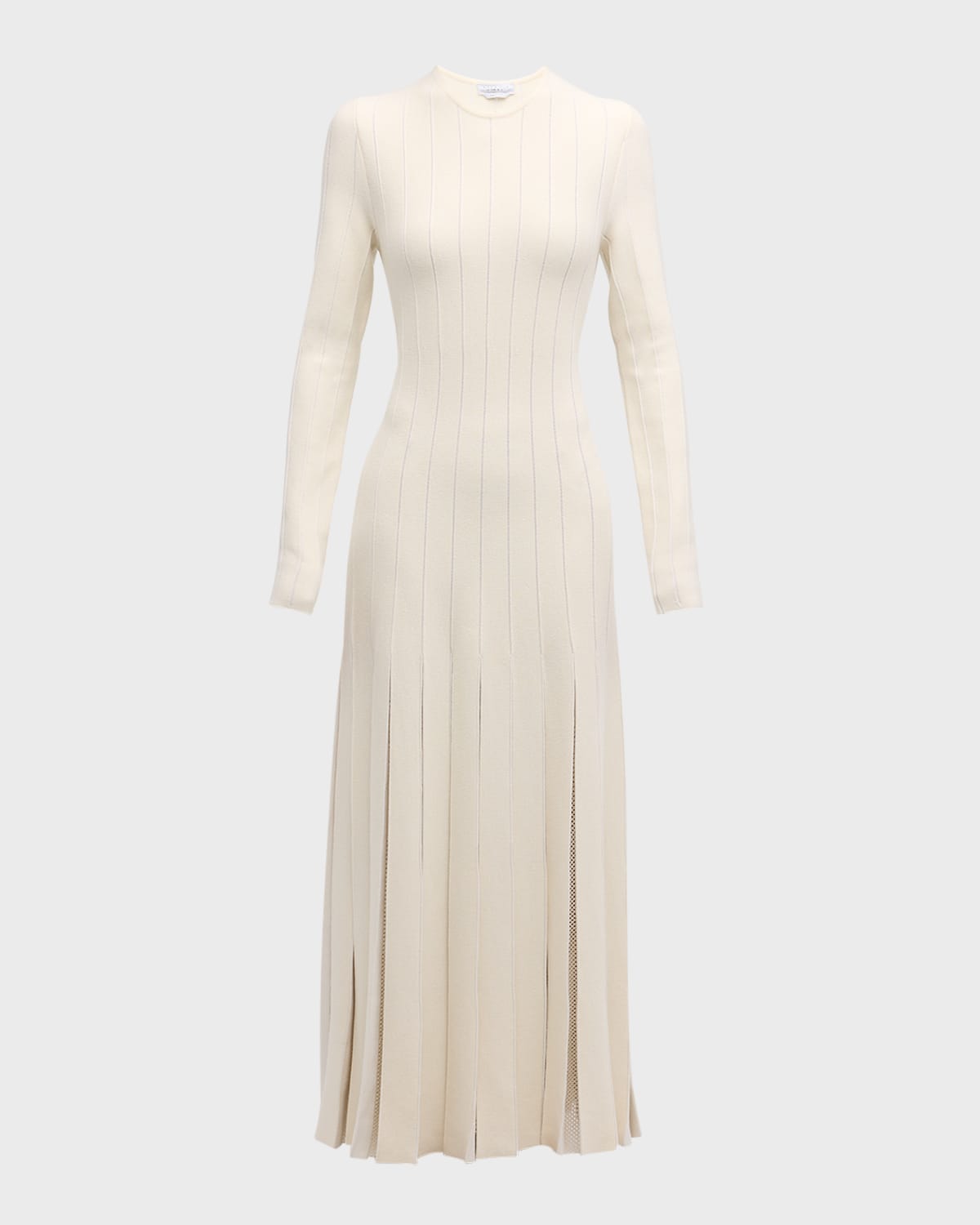 Gabriela Hearst Walsh Pleated Wool Maxi Dress In Ivory